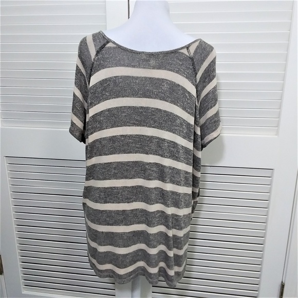 Charming Charlie Sweater Top Gray Short Sleeved Oversize Pullover Size Small - Picture 7 of 8
